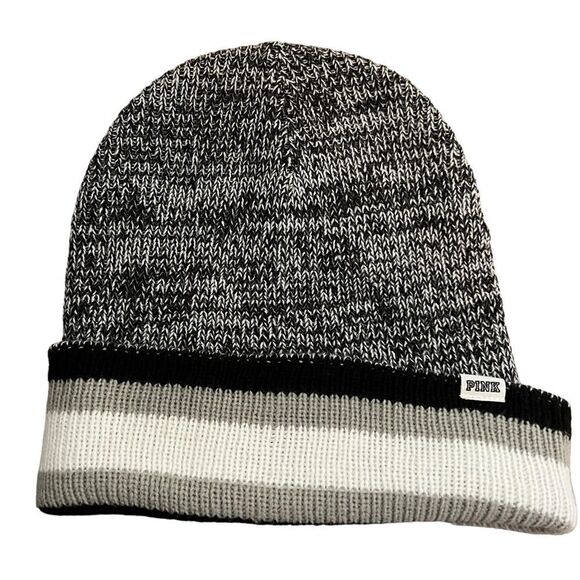 PINK gray and black beanie EUC - Picture 4 of 11